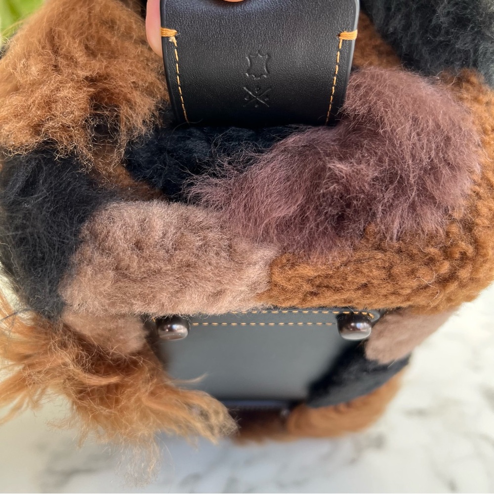 NWOT COACH Rogue 25 With Patchwork Shearling Fur Dark Multi Black Brown CM570 - Picture 9 of 16